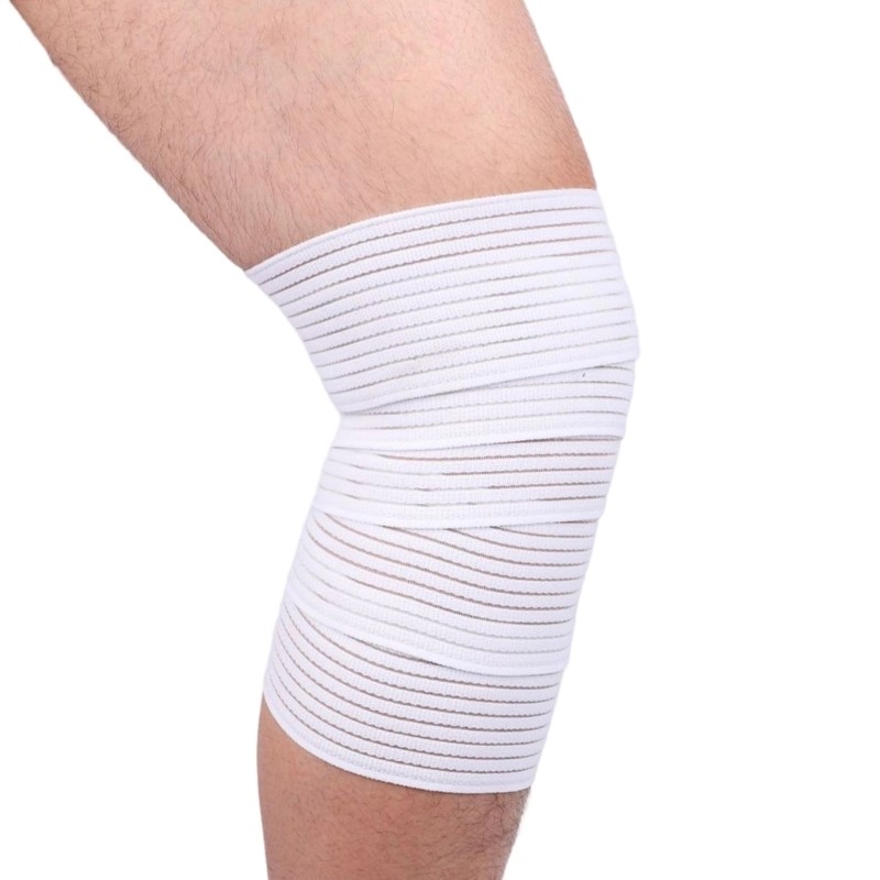 Stretchy Knee Support Strap 180X8cm Elastic Nylon Spandex Bandage For Running