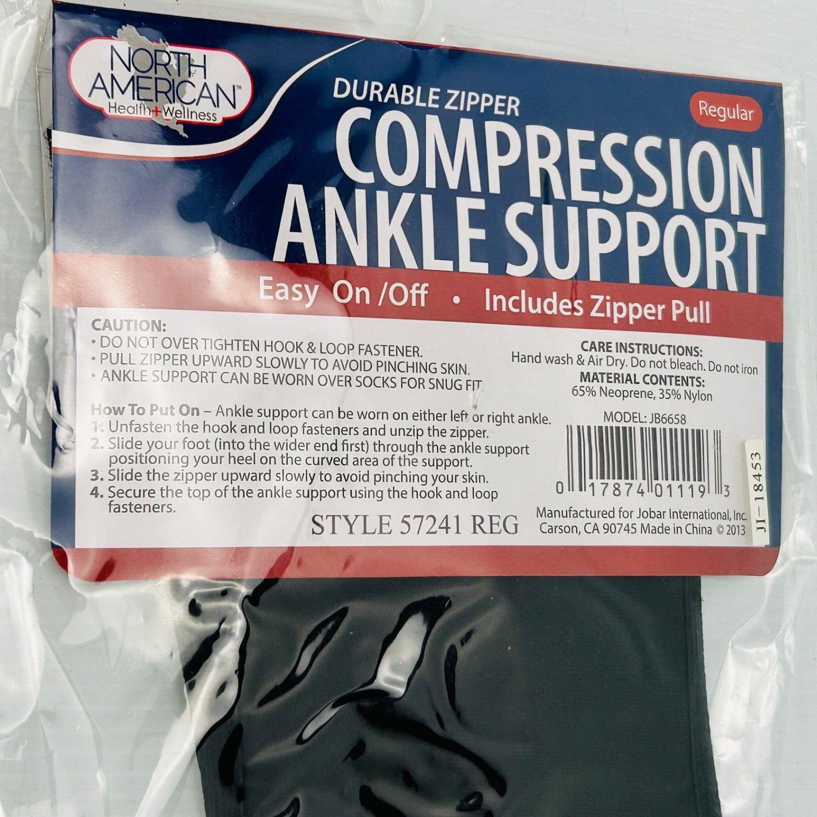 North American JB6658 Ankle Support Zipper Compression Sleeve Lot of 2