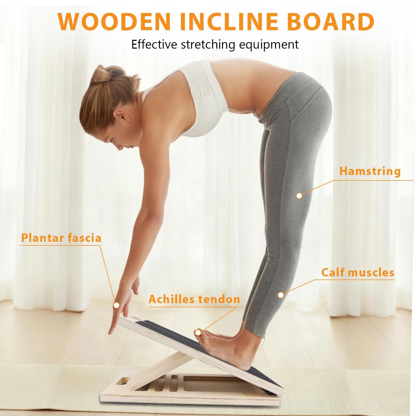 Slant Board for Calf Stretching, 15.6 x 11.7 x 1.6 Inch, Fig. Reactionary