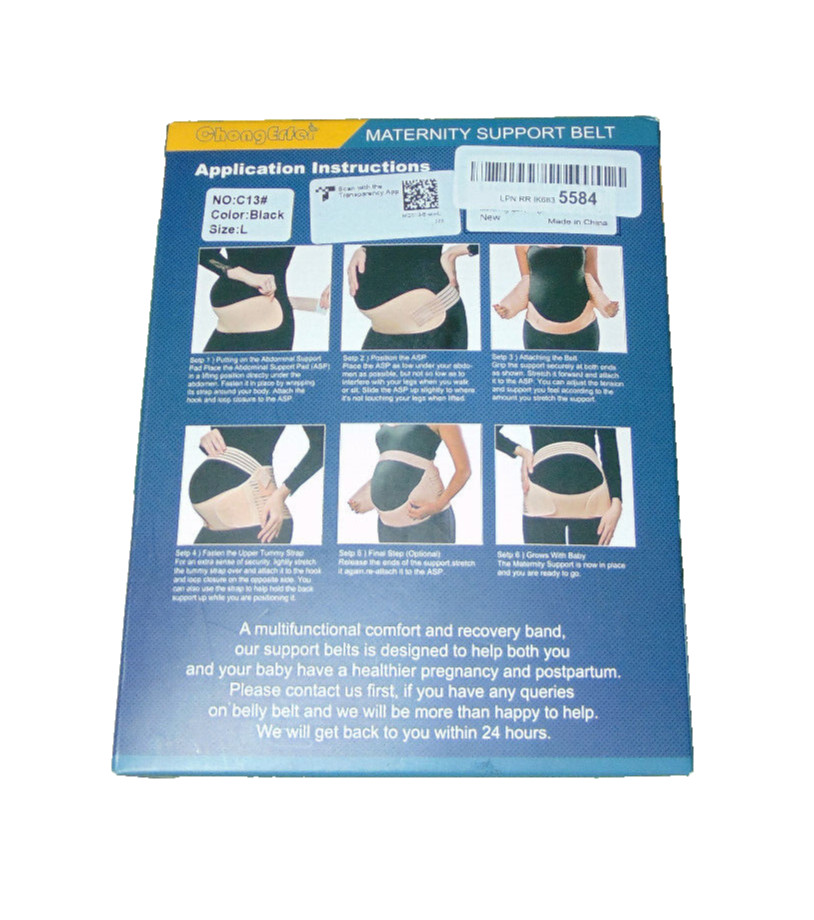 ChongErfei Maternity Support Belt Large Black Adjustable Belly Band C13 New
