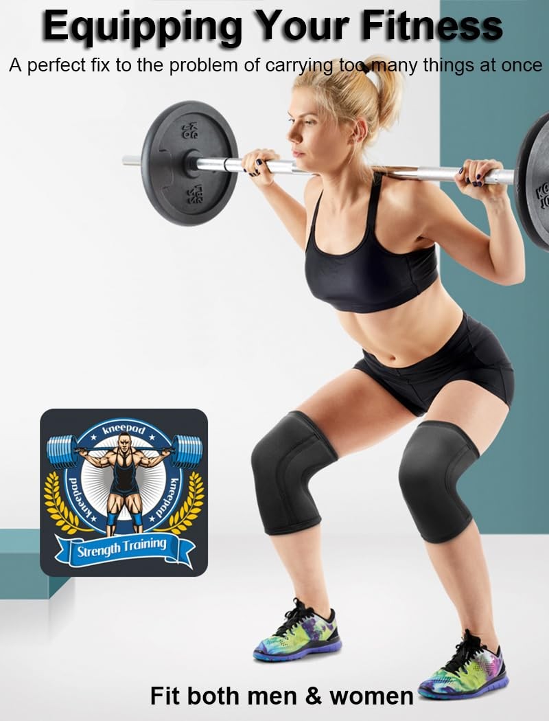 Knee Compression Sleeves for Men Women Weightlifting Knee Sleeves, 7mm Neopre…
