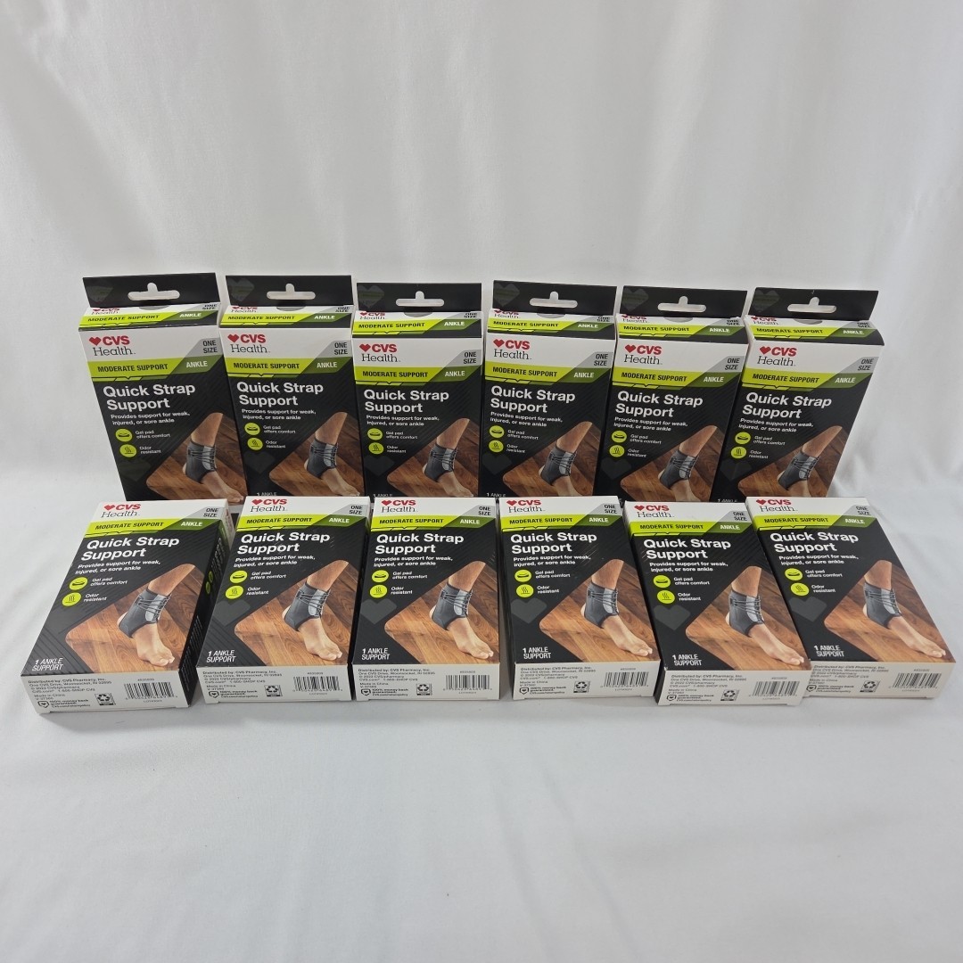 CVS Health Moderate Support Ankle Quick Strap Support One Size – Lot of 12 NEW