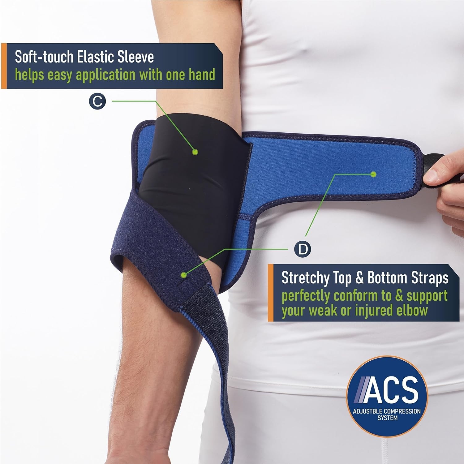 ​ Adjustable Elbow Brace – Targeted Support Tennis Elbow Golfer’s Elbow