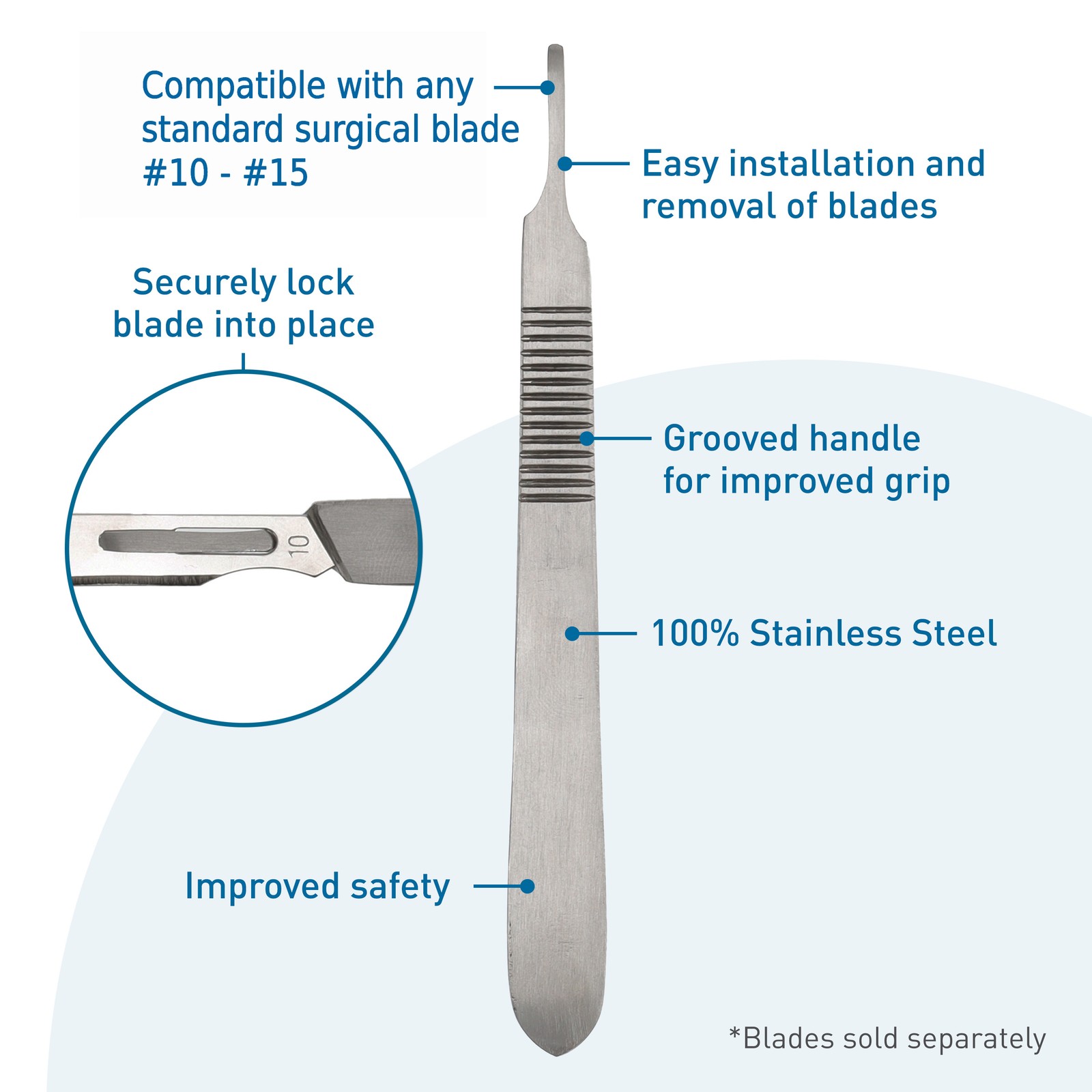 BodyMed Surgical Blade #3 Handle for Dermaplaning, Sterile