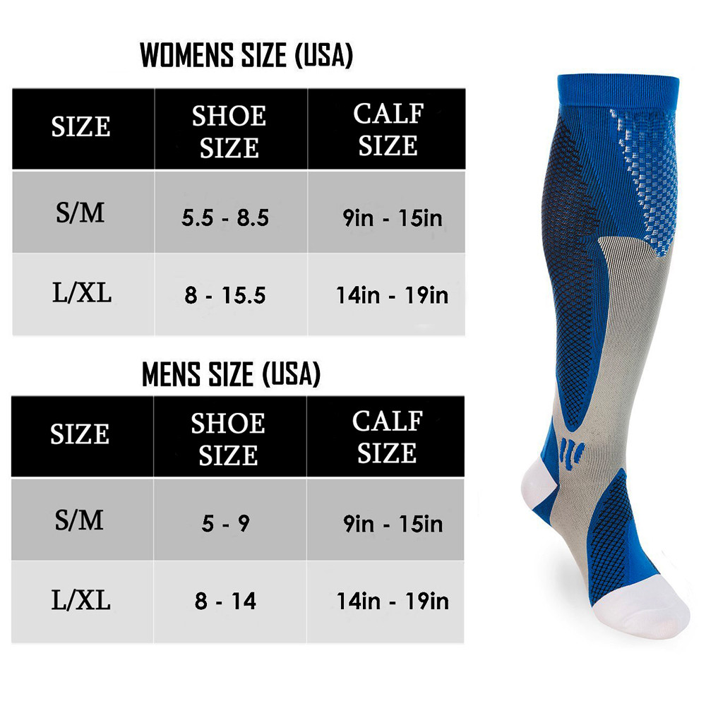 Copper Compression Socks Men Women Calf Shin Leg Running Fitness Sleeve