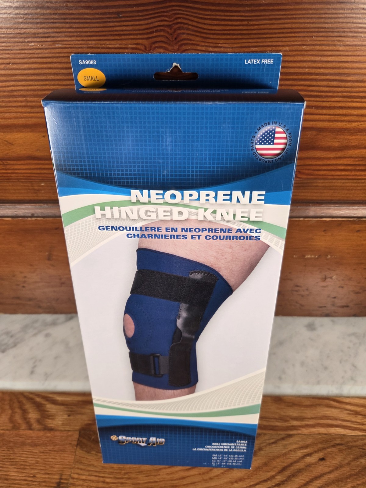 Sport Aid Neoprene Hinged Knee Brace Size: Small(13-14″ Knee Circ.) NEW IN BOX!