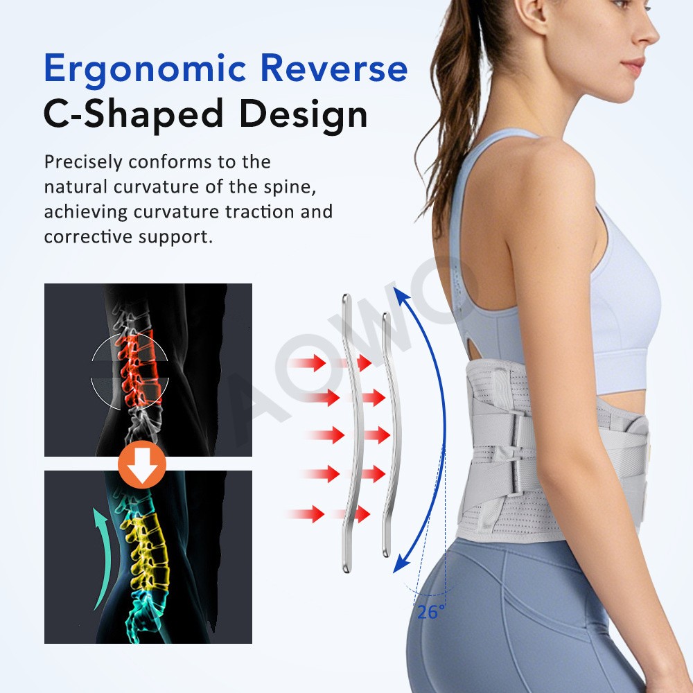 Medical-Grade Lumbar Support Belt for Back Pain Relief with Steel Plates、M-XXL