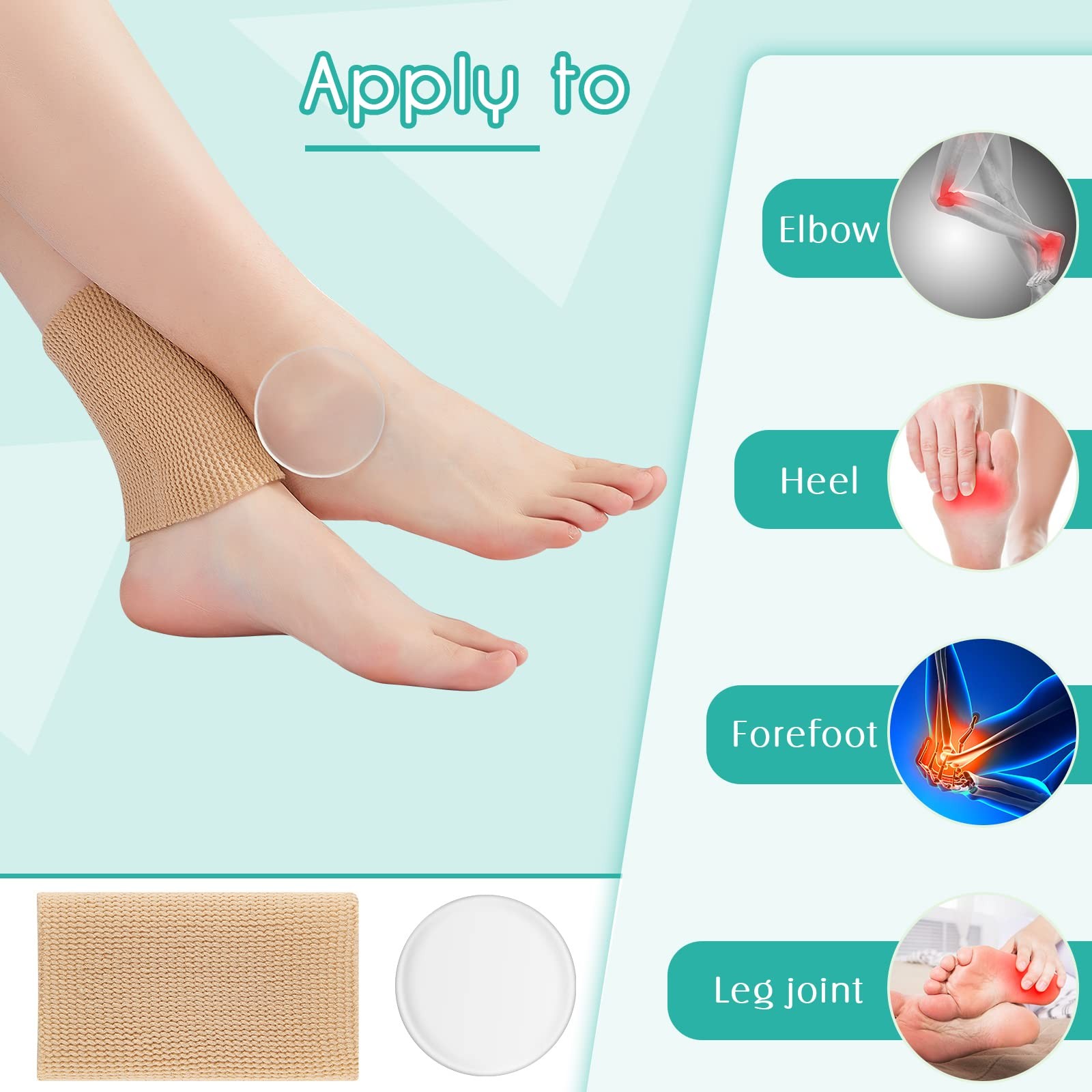 4 PCS Ankle Pads Gel Sleeve Padded Ice Skating Socks Protector Support Round