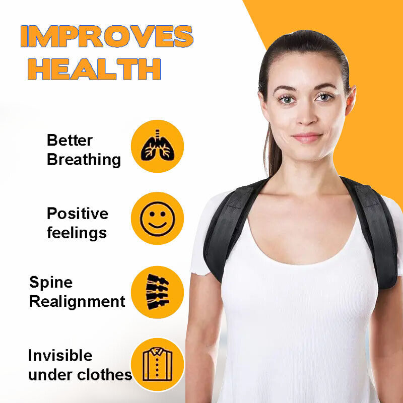 Universal Fit Upper Back Brace Adjustable For Clavicle-Support Back Pain Relief