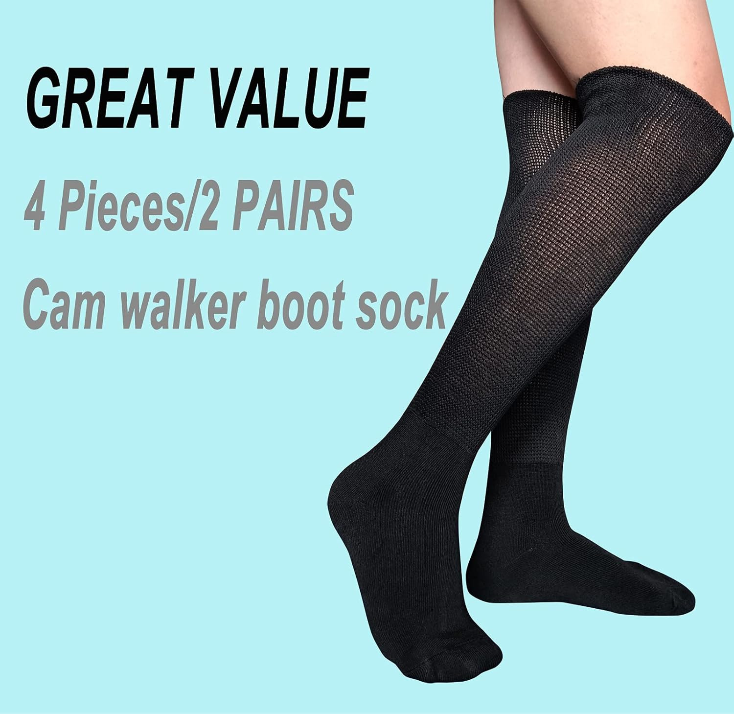 2 Pairs Walking Boot Socks Air Cam Walker Brace Fracture Boots Orthopedics Socks