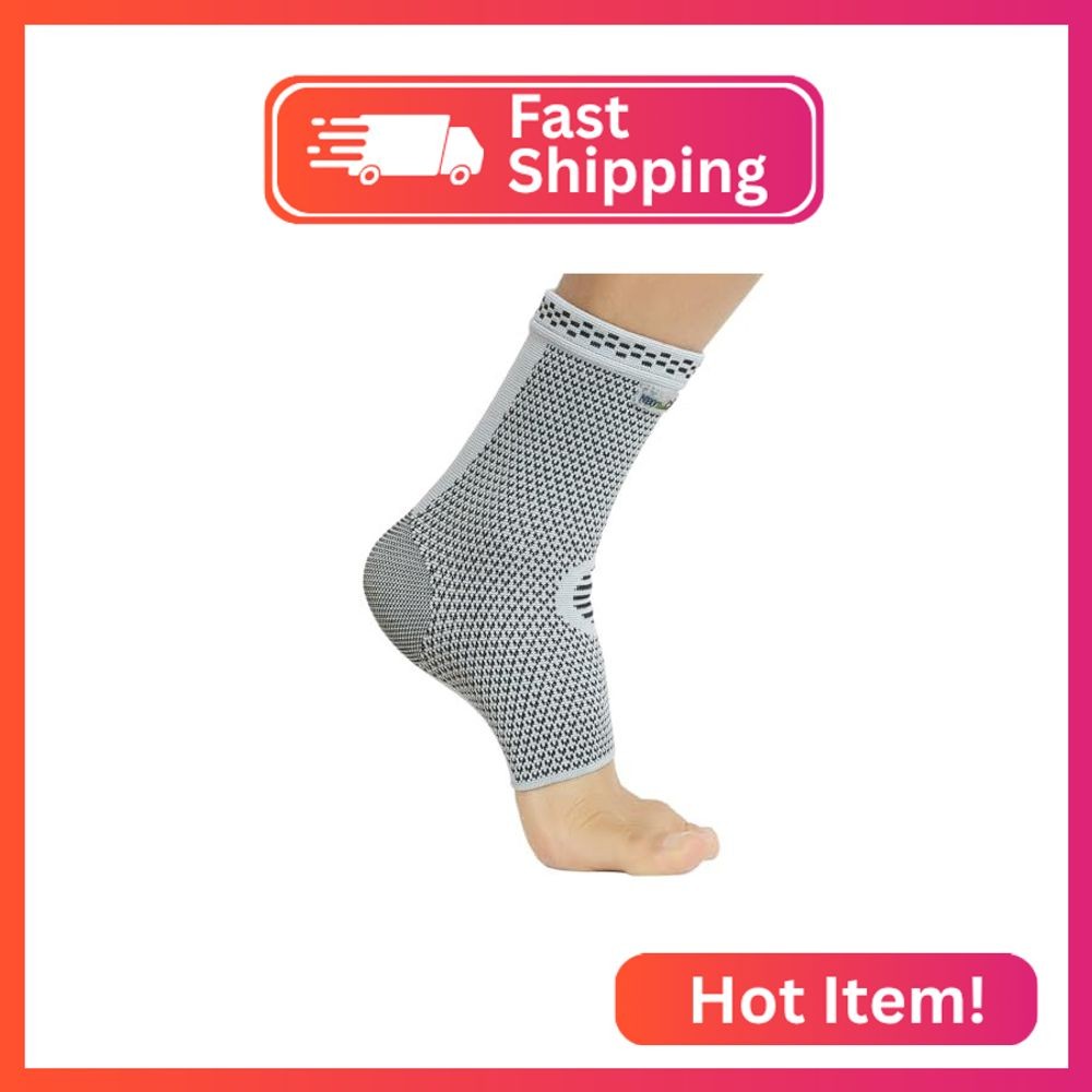 NeoTech Care Ankle Support Brace – Breathable – Men, Women, Right or Left (Gray,