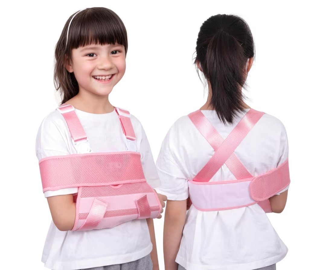 Pink Kids Arm Sling – Size XS – Upper Extremity, Breathable, Adjustable, Elbow