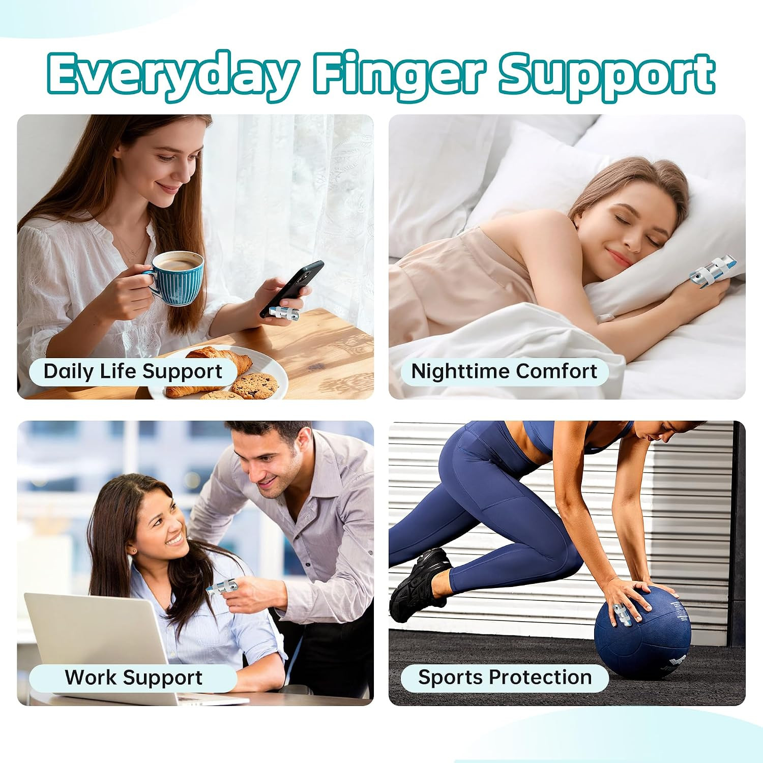 Finger Splint 3PCS – Support Brace for Injury, Joint Pain Relief, Immobilization