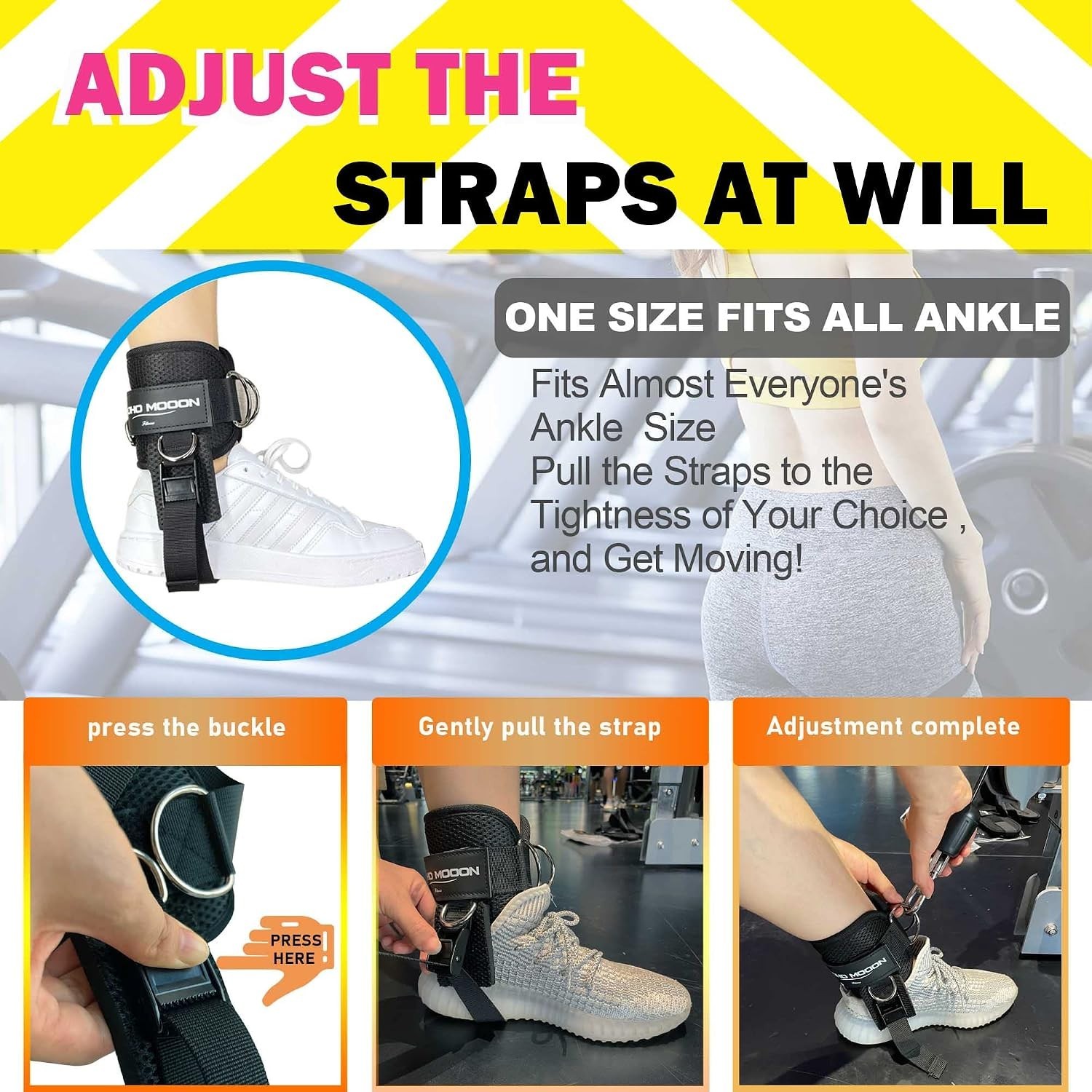 Ankle Straps for Cable Machine Accessories, Adjustable Buckle Suitable for Me…