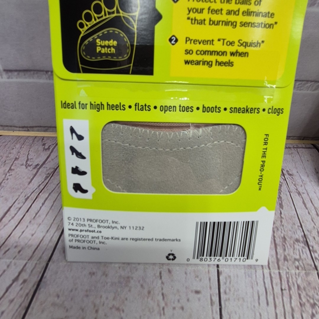 2 PACKS- PROFOOT TOE-KINI BALL OF FOOT PROTECTORS 1 PAIR 5-9 NARROW TO MEDIUM