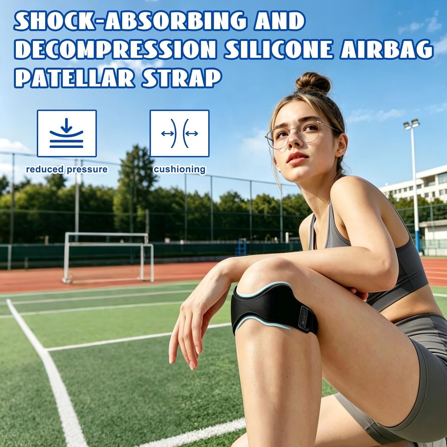 Lightweight Patella Knee Strap Adjustable Compression for Running Gym Daily Wear