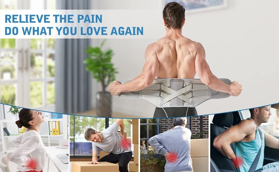 Adjustable Lower Back Brace – Lumbar Support for Pain Relief, Sciatica, Posture