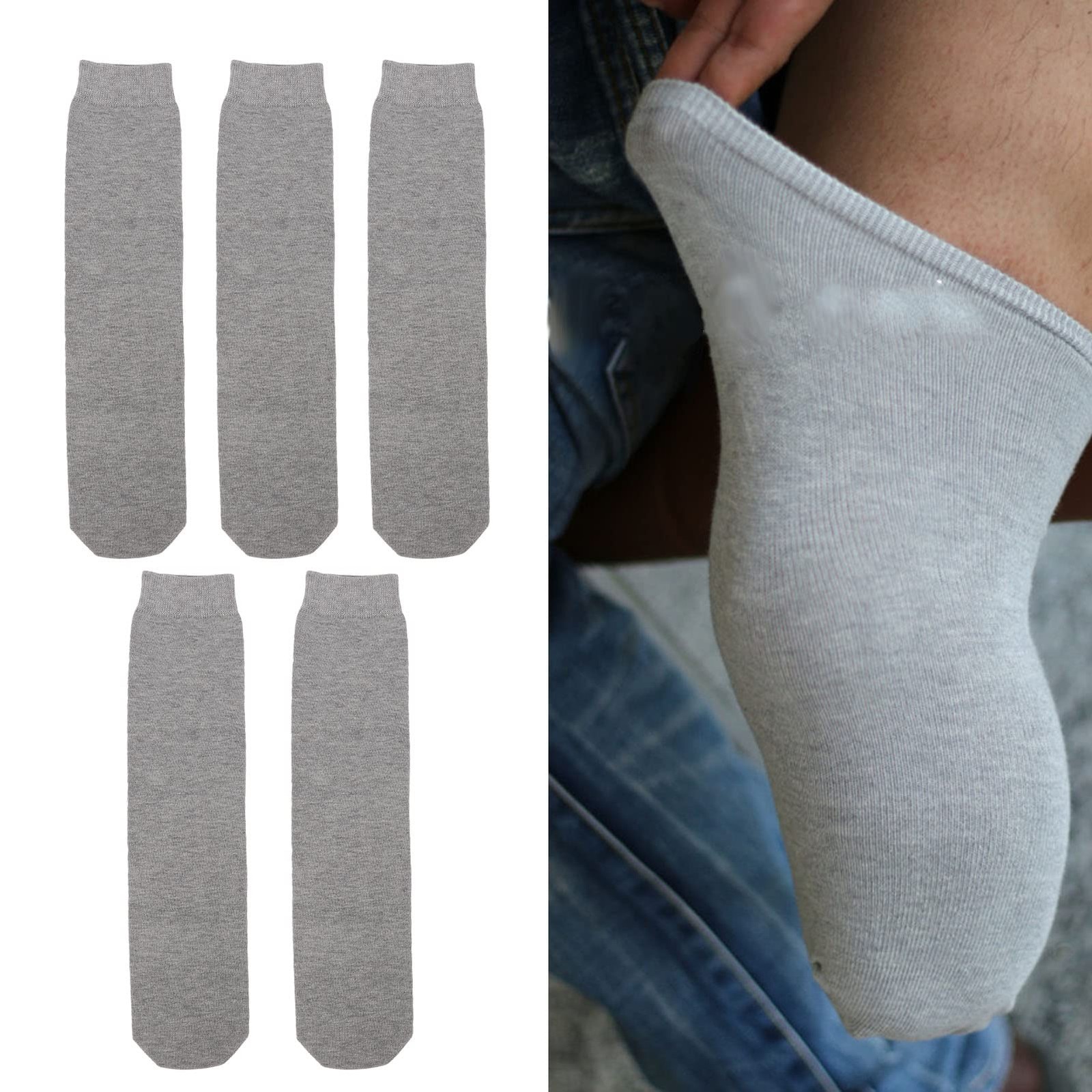 5Pcs Stump Socks, Shrinker Limb Compression Amputee Care Grey