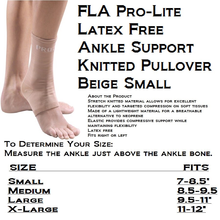 FLA Pro-Lite Ankle Support Knitted Pullover Beige Small