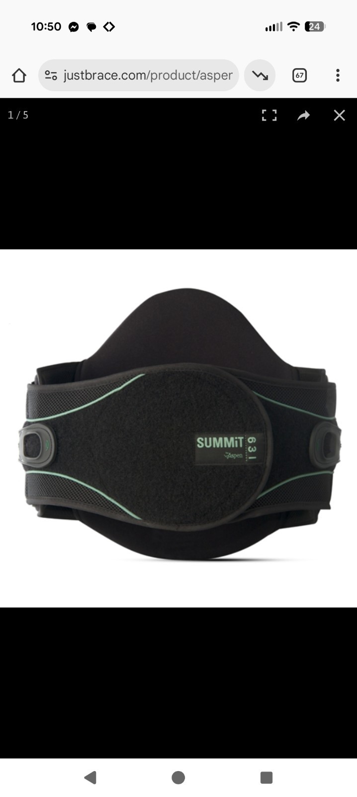 ASPEN MEDICAL PRODUCTS SUMMIT 631 LUMBER BACK BRACE- 992550 – SIZE – X-LARGE