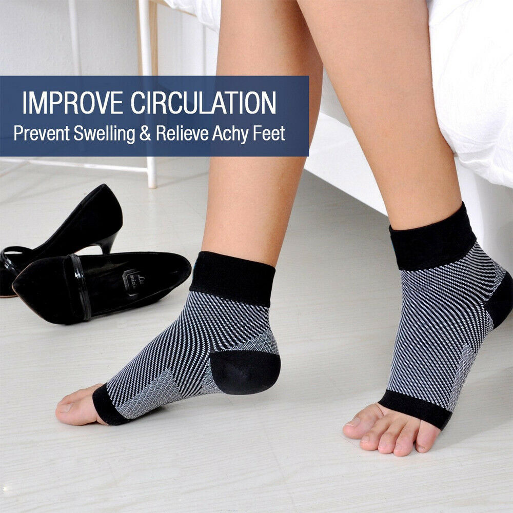 Compression Socks Sleeve Ankle Arch Support Plantar Fasciitis Heel Foot Pain US