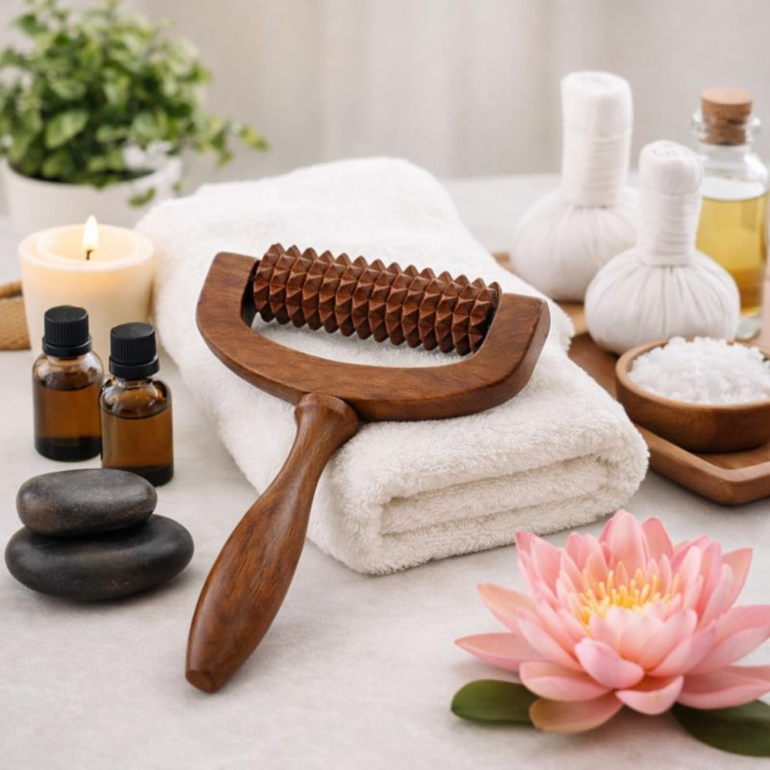 Handicrafts WoodenBody MassagerRoller for Back, Neck, Leg & Foot Pain Relief, Ha