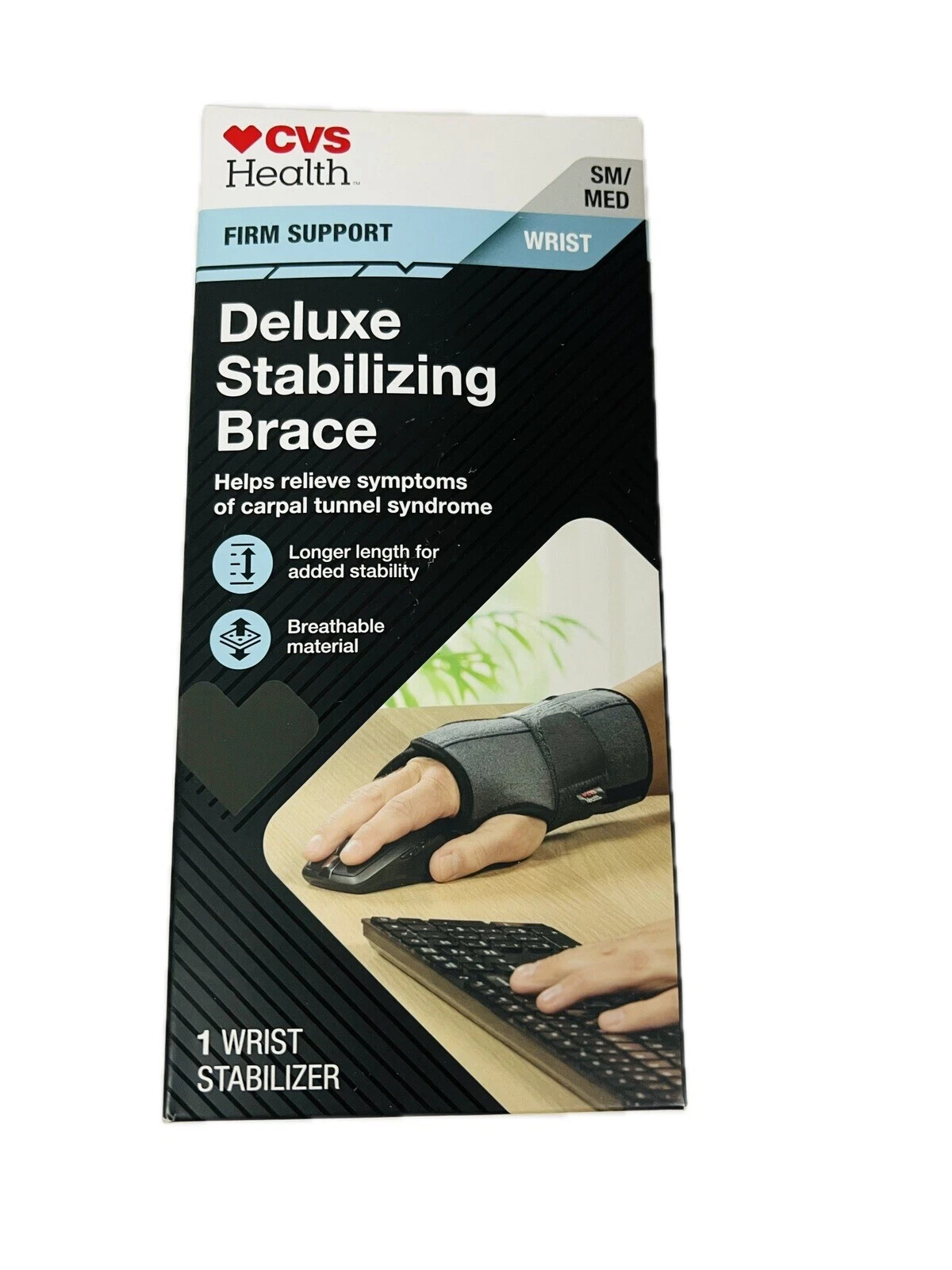 Deluxe Stabilizing Brace Wrist Support 1 SM/MED And 1 LG/XL