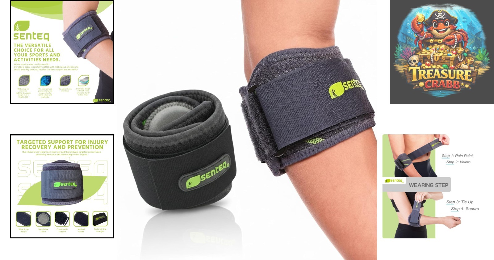 Tennis Elbow Brace with Adjustable Compression for Pain Relief