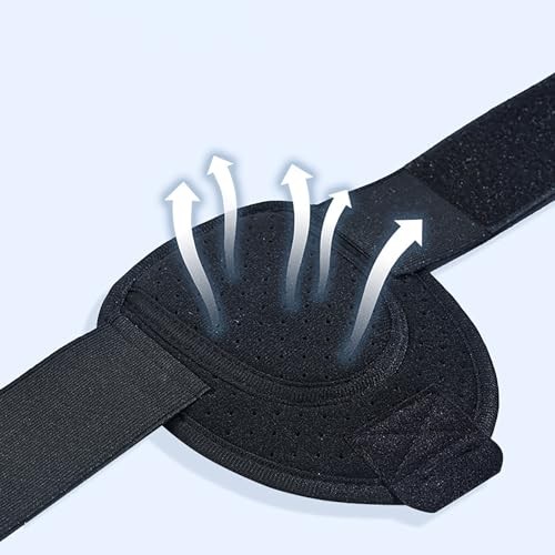 Hernia Belt for Men, Medium Size Adjustable Waist Strap with Removable Black
