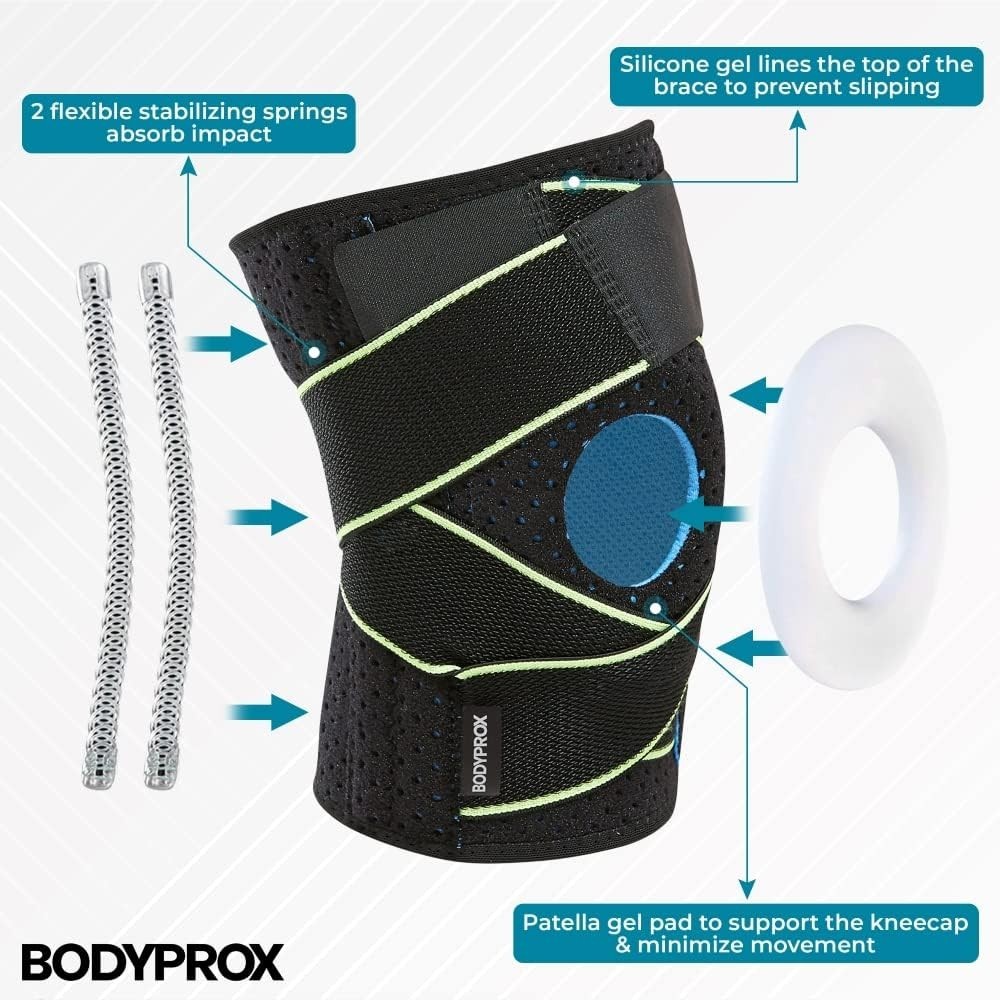 Breathable Knee Brace with Stabilizers for Sports & Injury Recovery – XL