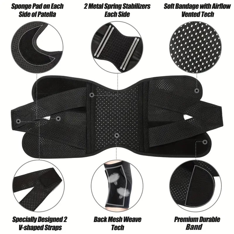 Knee Brace Rodillera de compresión para aliviar el dolor de rótula abierta Gym