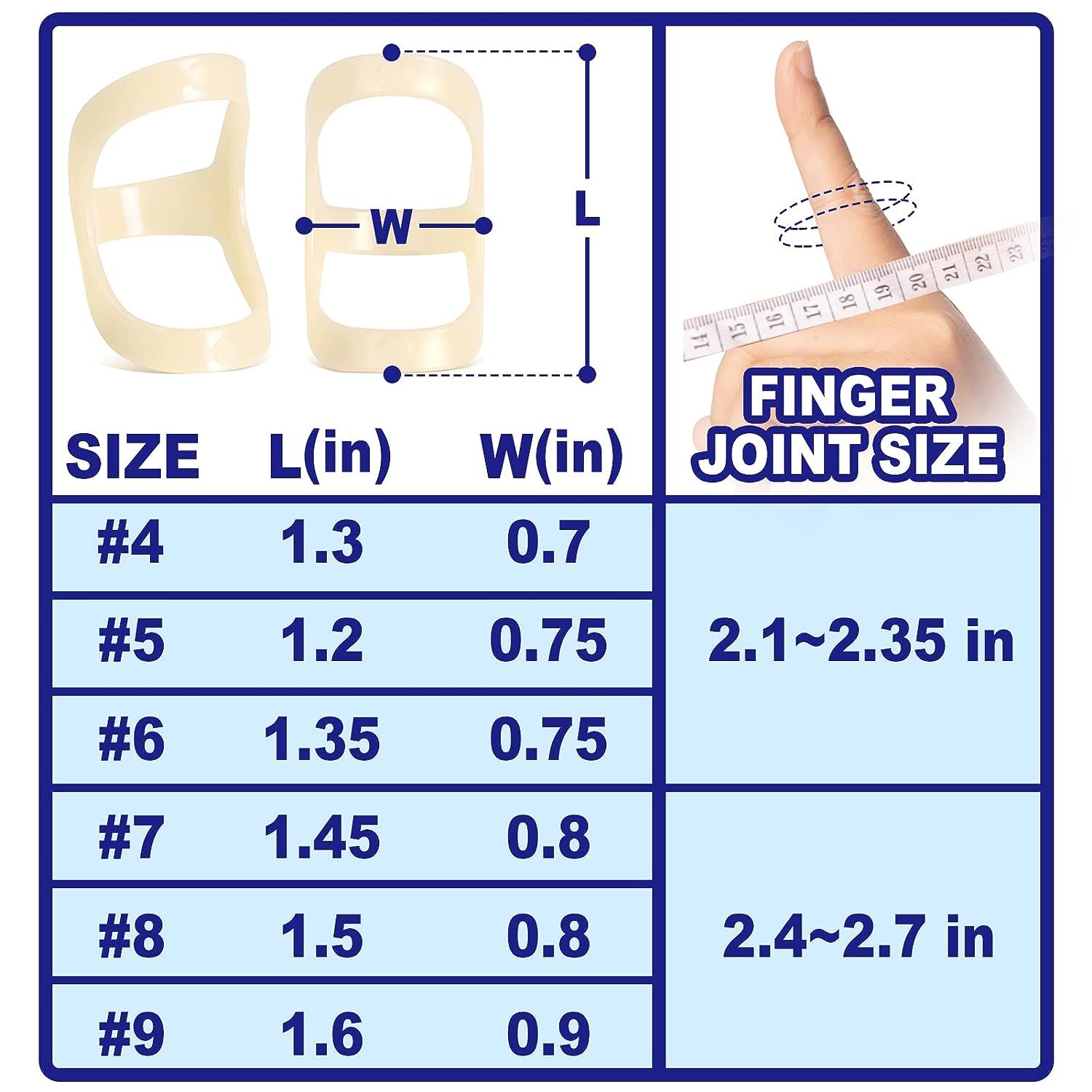 10Pcs Oval Finger Splints & Sleeves Kit, 6 Graduated Trigger Finger Splint