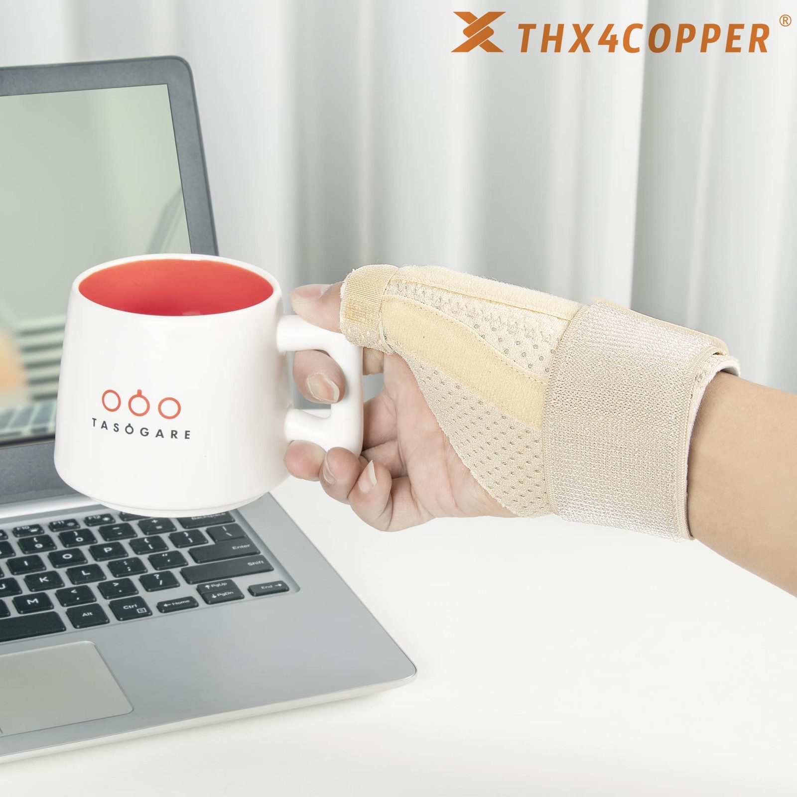 THX4COPPER Thumb & Wrist Stabilizer Splint for Large/X-Large, Beige