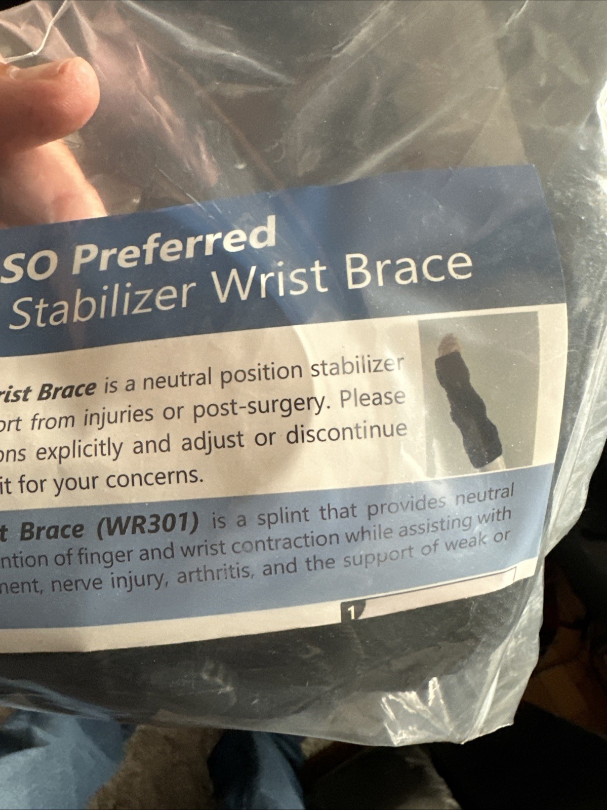 ISO Preferred Wrist Brace Stabilizer ISO-WR301 Black New Sealed
