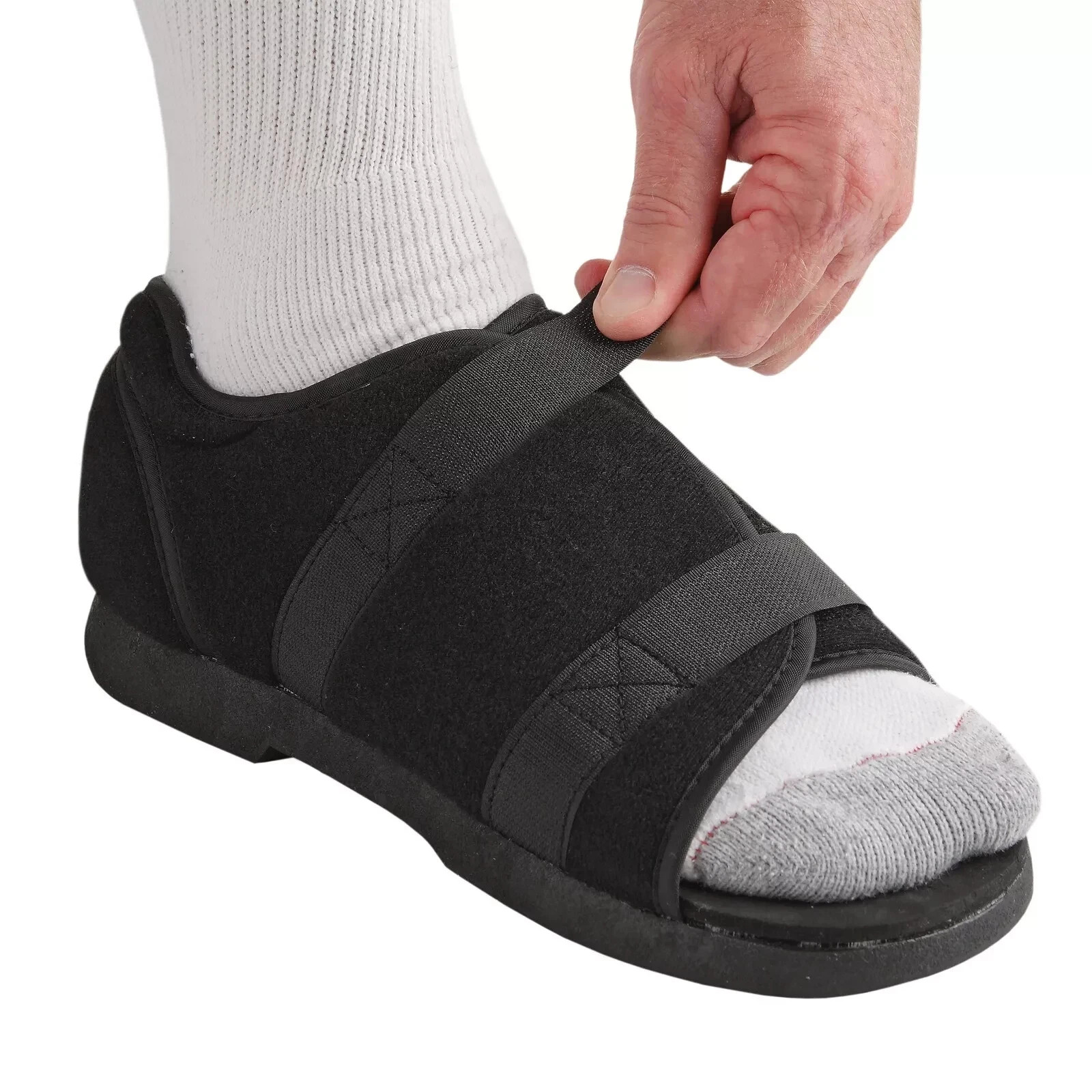 Ossur Black Soft Top Post-Op Shoe Small Hook and Loop 18013