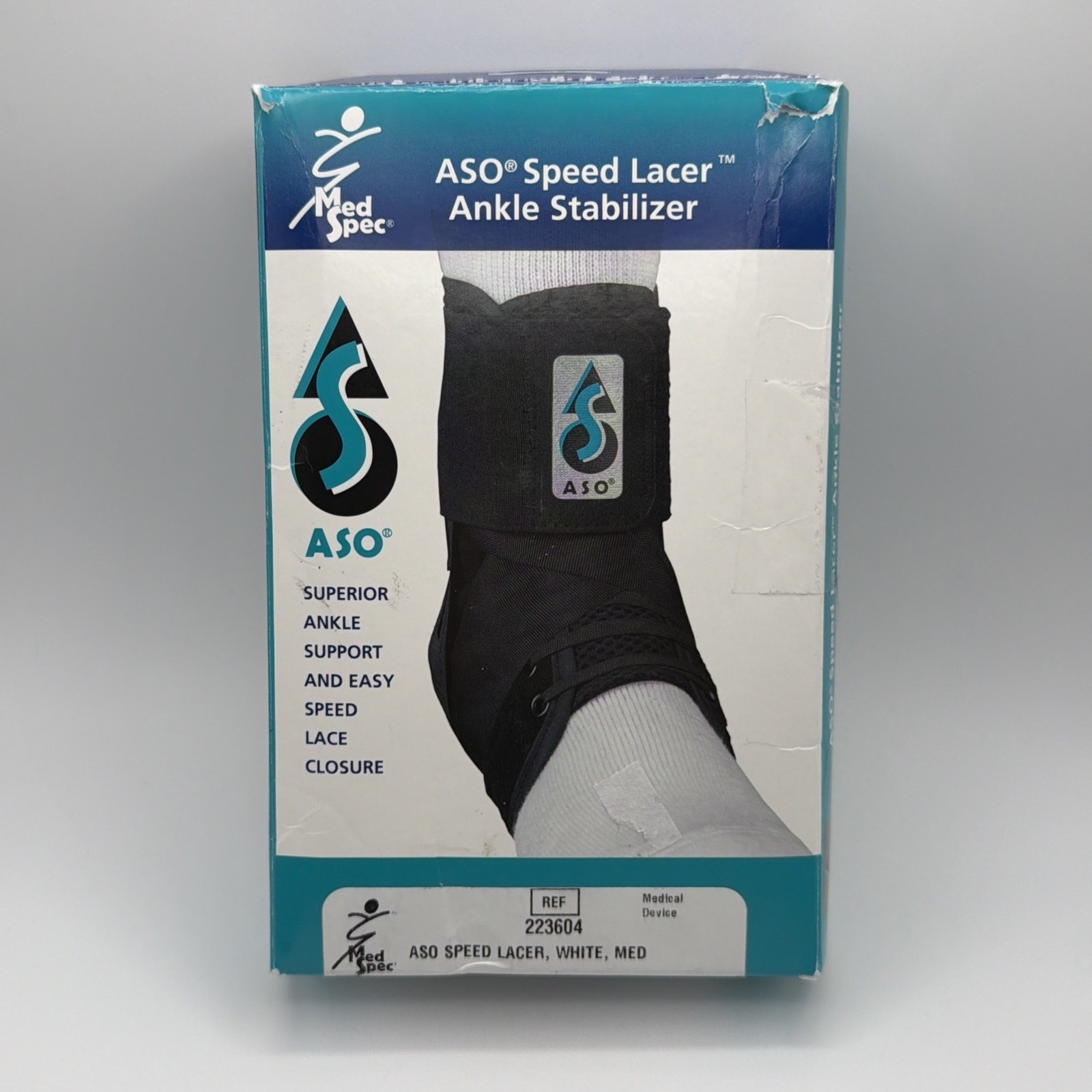 ASO Speed Lacer Ankle Stabilizer White Size Medium Ankle Support