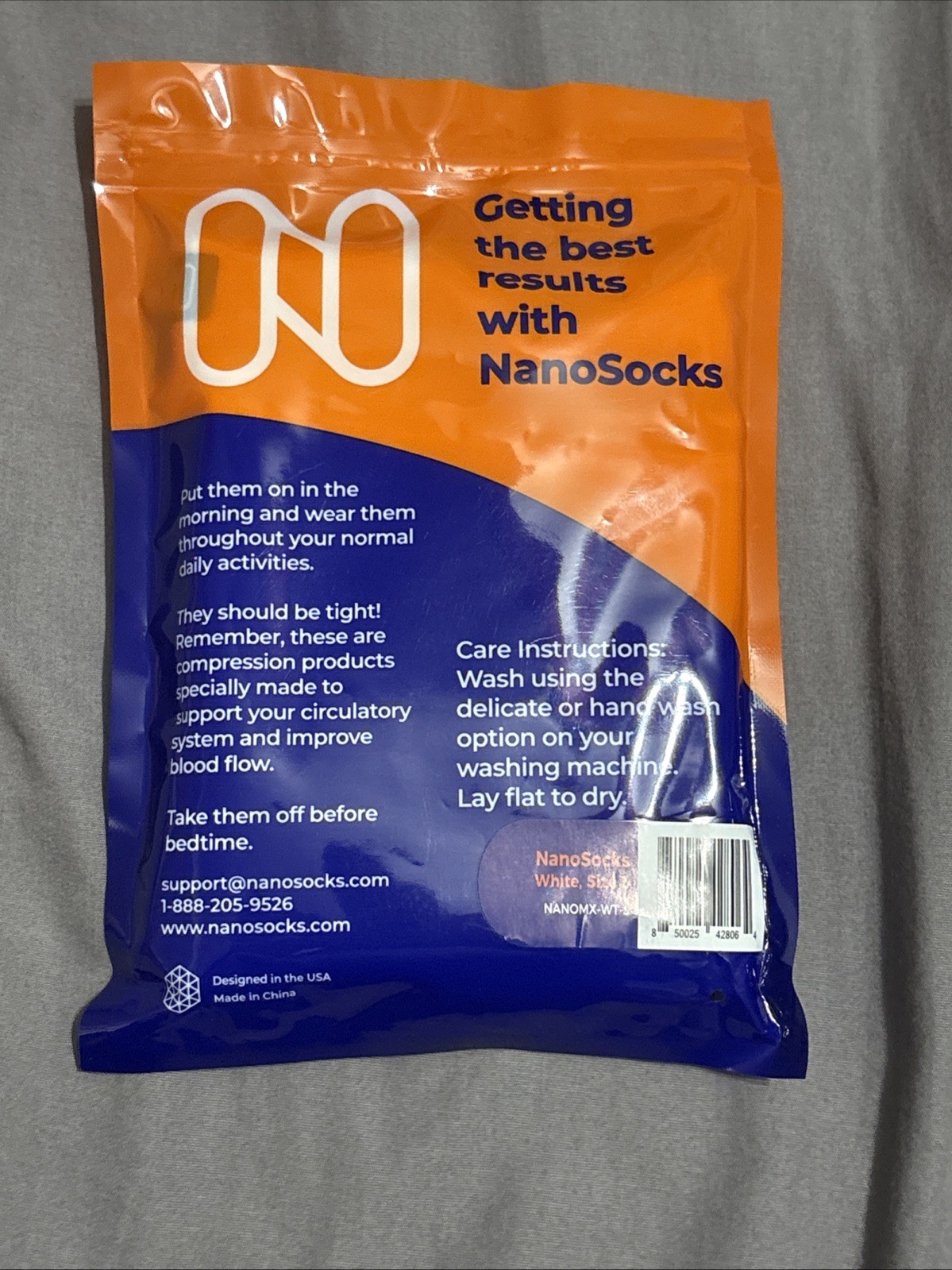 Nanosocks Socks 3D Nano-Weave Technology Nanomx-WT-3 White Size 3 NEW