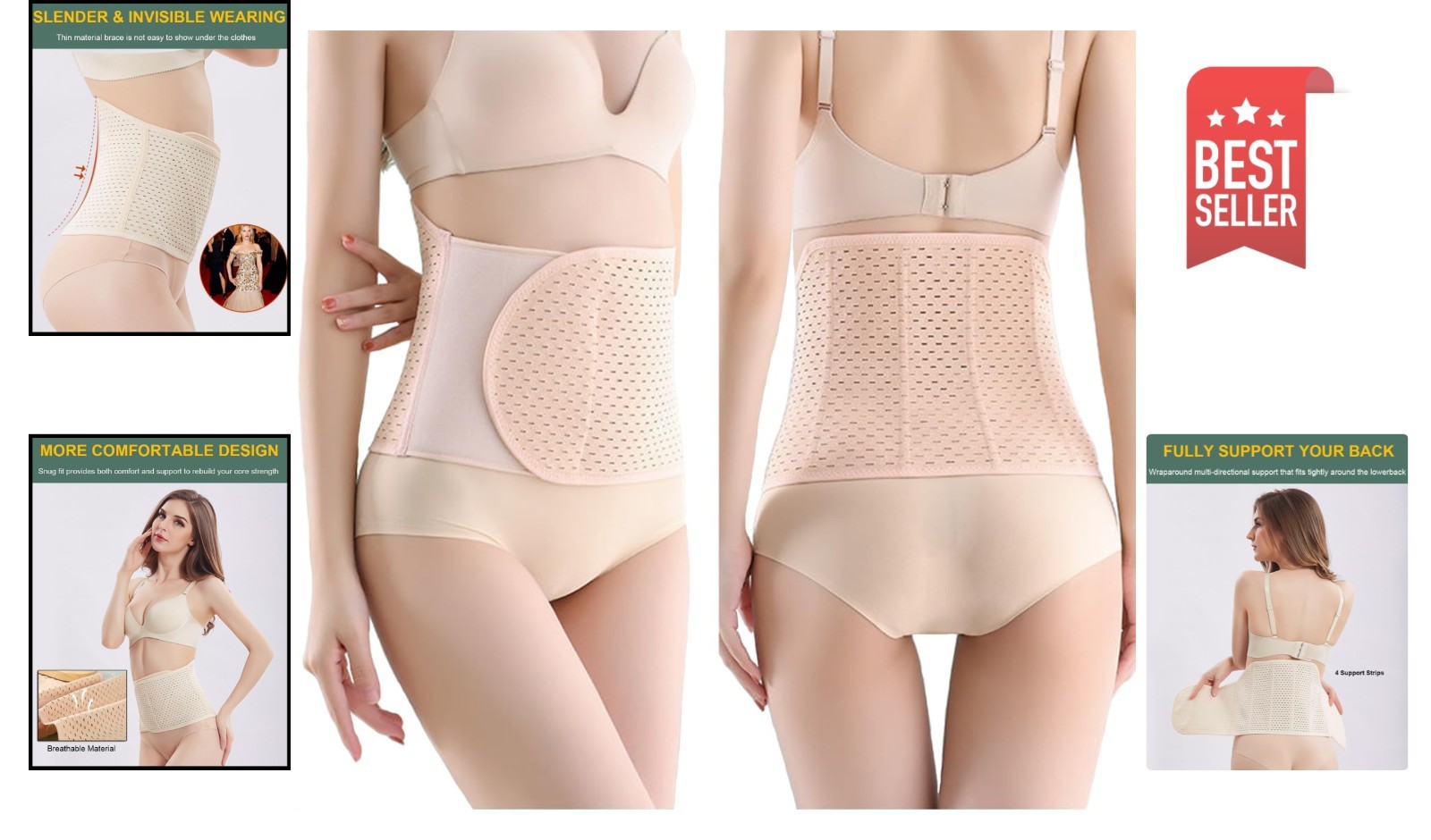 Adjustable Abdominal Binder – Postpartum Belly Wrap & C-Section Recovery Support