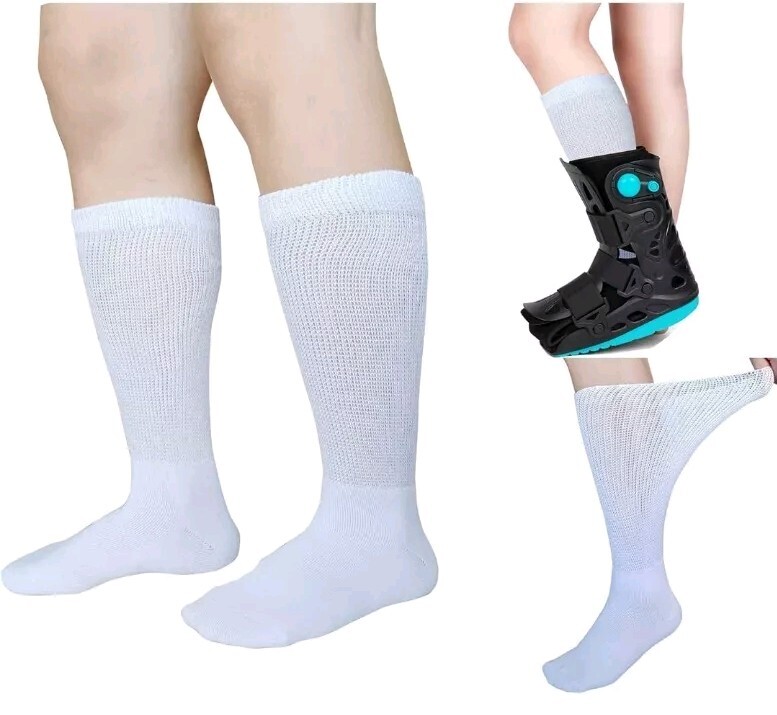2 Pairs Walking Boot Socks Replacement Liner for Air cast Walking Boot