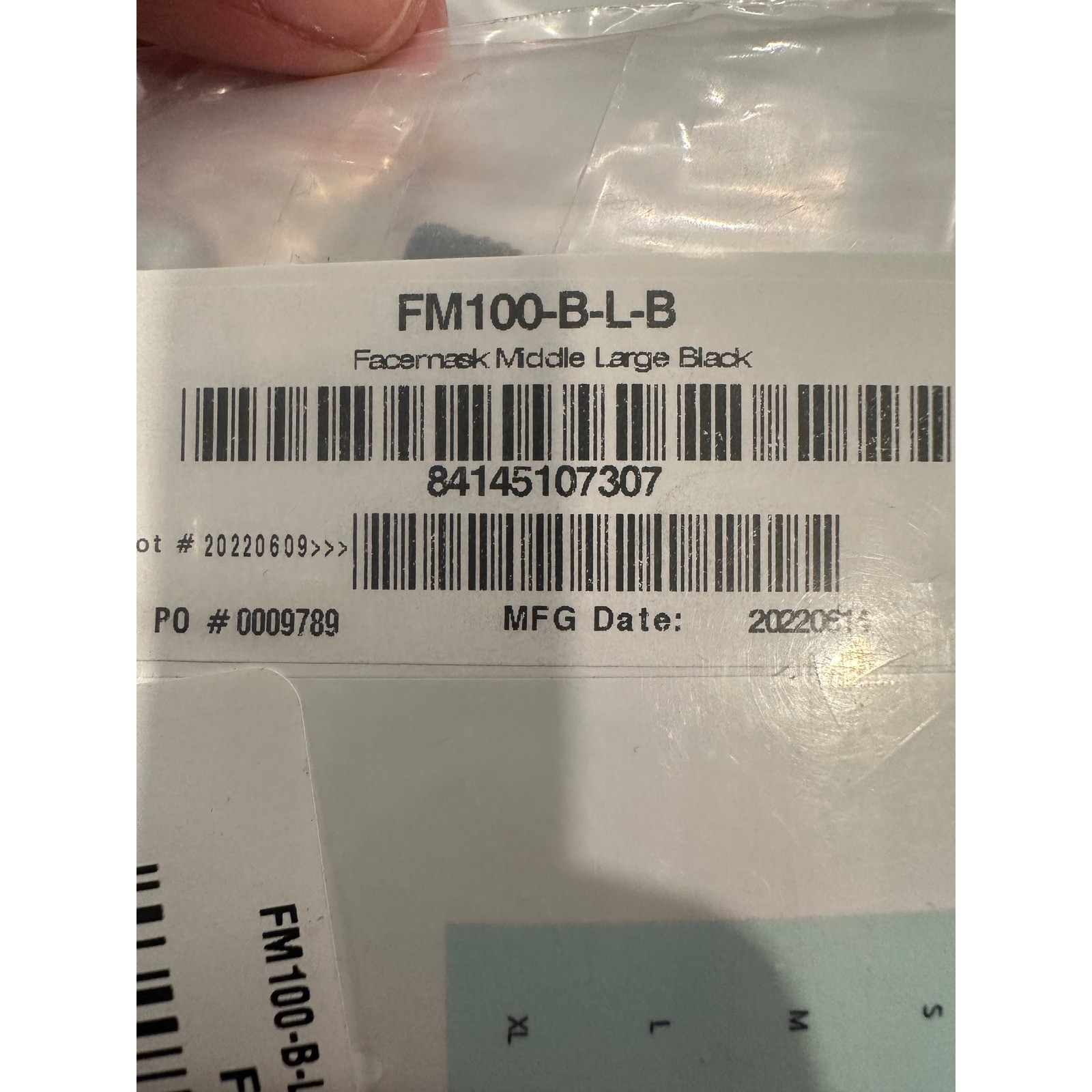 Marena Recovery Minimal Coverage Face Mask FM100-B Black Large Post Surgical