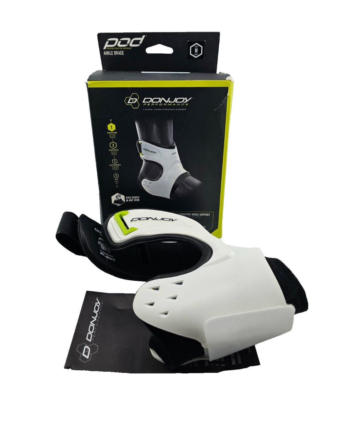 DONJOY-Pod® Right Ankle Brace, Sleek, Lightweight, White (OPEN BOX) See Descript