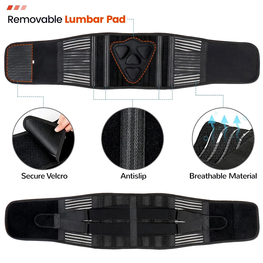 Adjustable Lower Back Brace Lumbar Support Waist Belt for Men & Women