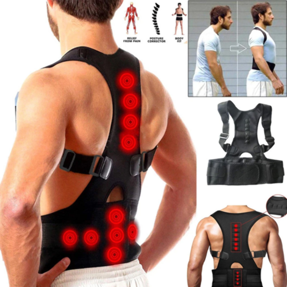 Posture Corrector Magnetic Back Brace Support Belt Men Women Pain Relief Adjust