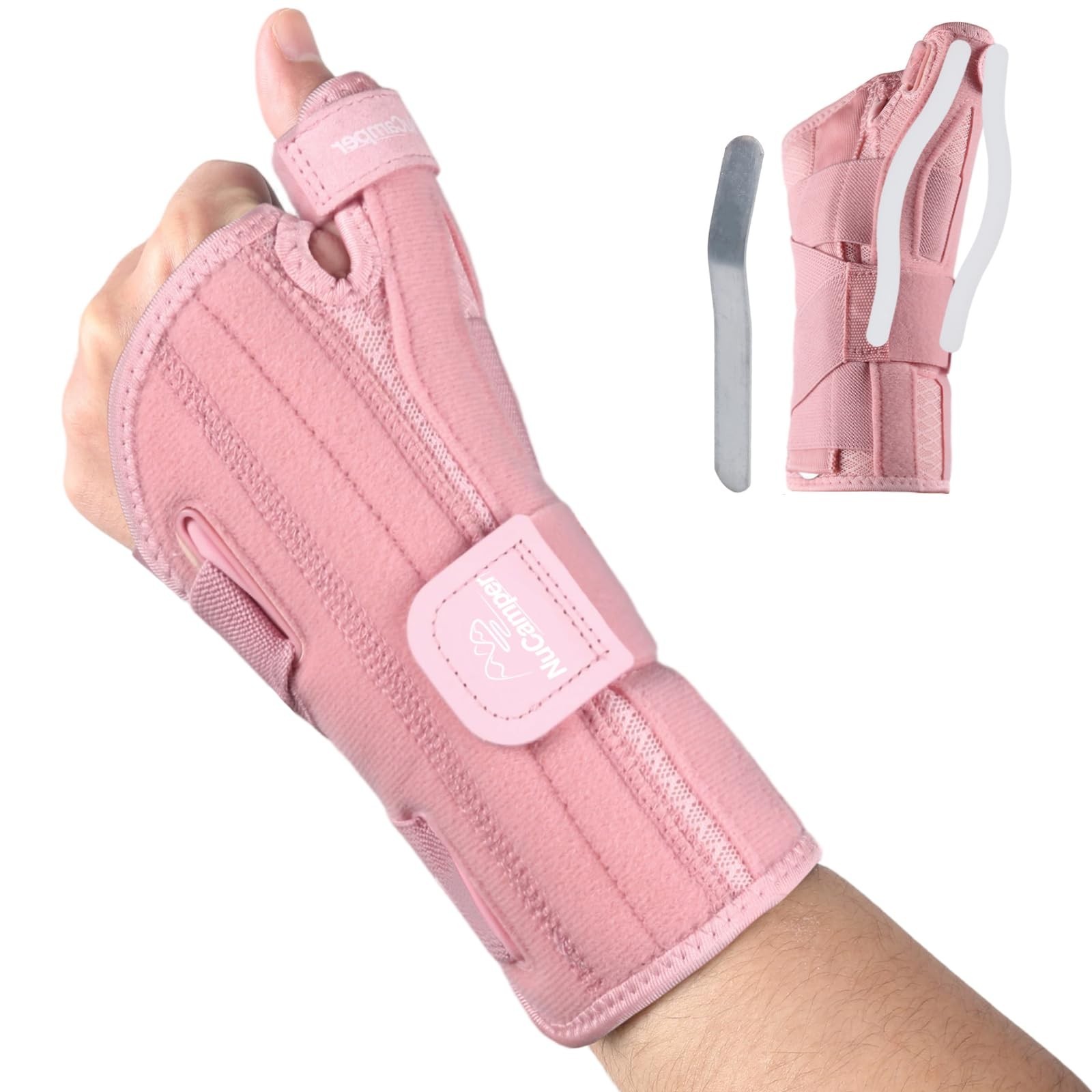NuCamper Carpal Tunnel Wrist Brace with Thumb Support, Thumb Brace Spica Spli…