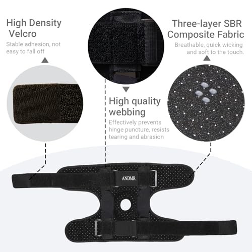 Knee Brace with Removable Dual Side Hinged Stabilizers & Medium (11.8″-17.3″)