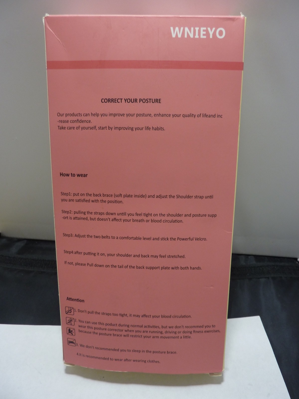 Wnieyo Womens Size M 31-36 Pink Posture Corrector NEW