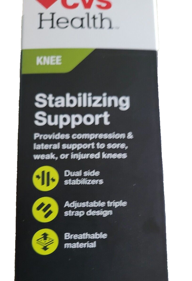 CVS Health Moderate Support 3 Adjustable Straps Knee Stabilizer One Size Grey