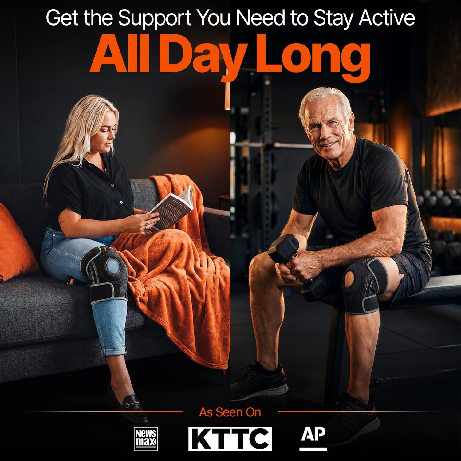 ELITE Knee Brace with Side Stabilizers & Patella Gel Pads for Maximum Knee Pain