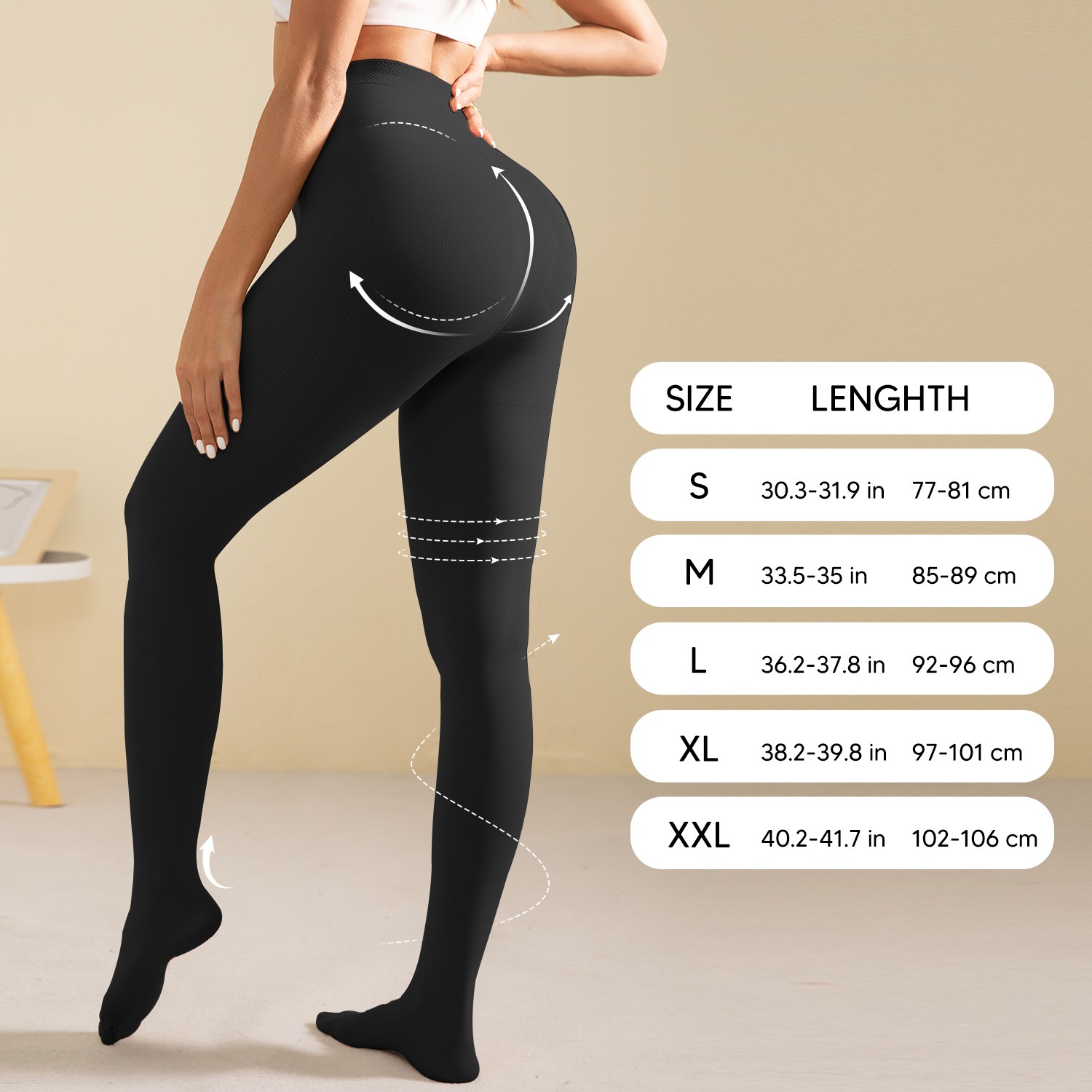 Pantyhose Compression Stockings Support Fashion Women High Leg Slimming Hip Up
