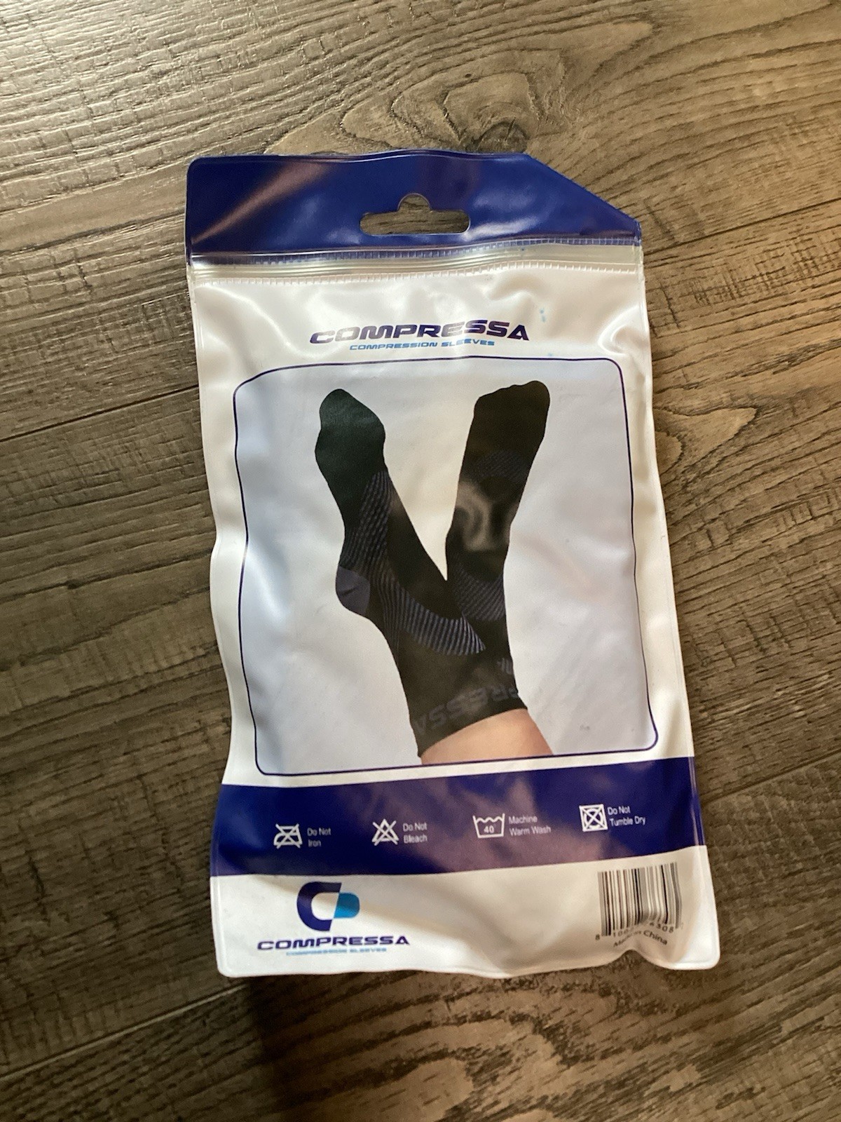 Compressa Compression Sleeves Unisex Socks Black AIDS Recovery Heel Pain One